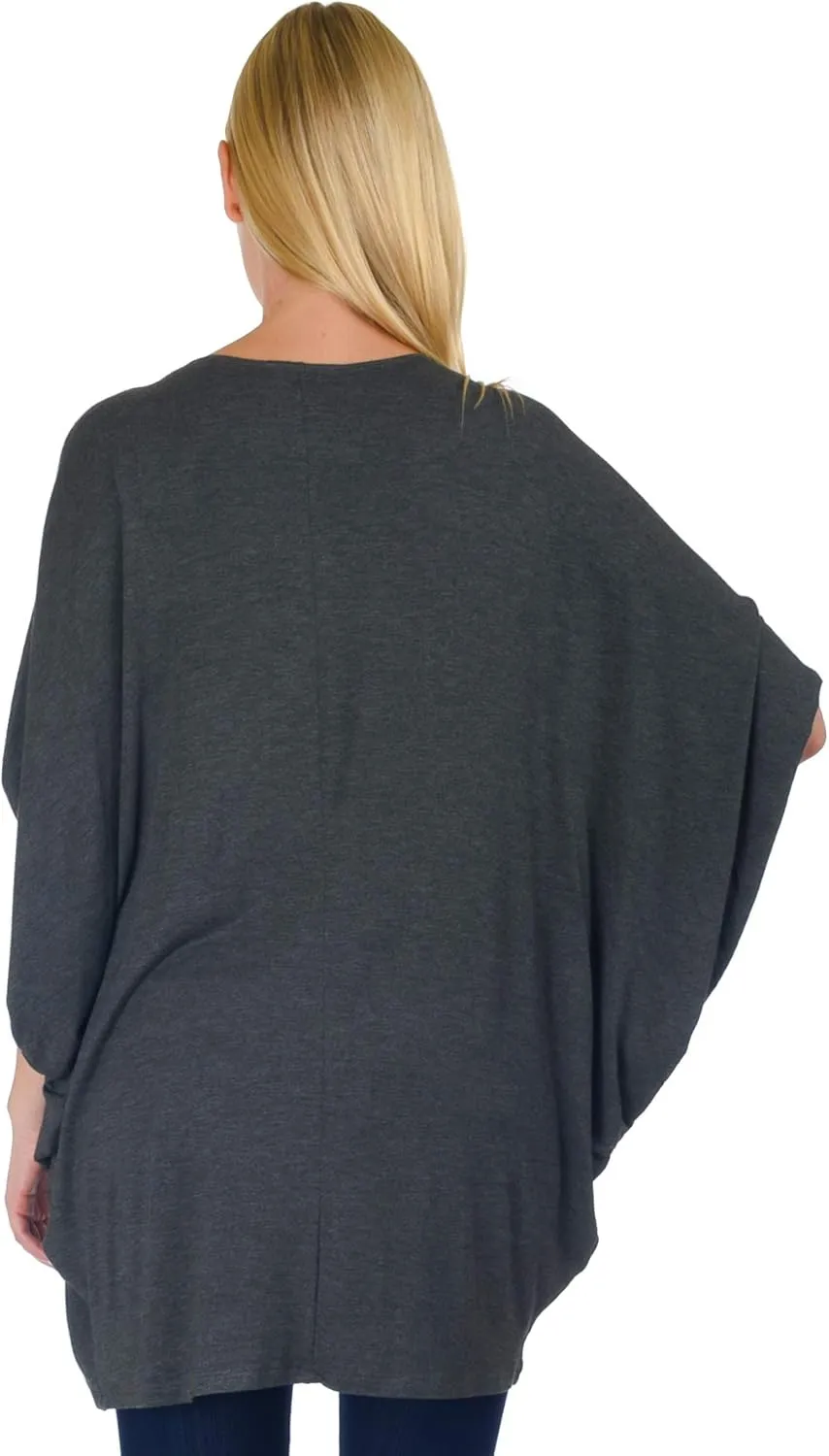 Simply Ravishing Women's Dolman Half Sleeve Open Cardigan (Size: S- 5X)