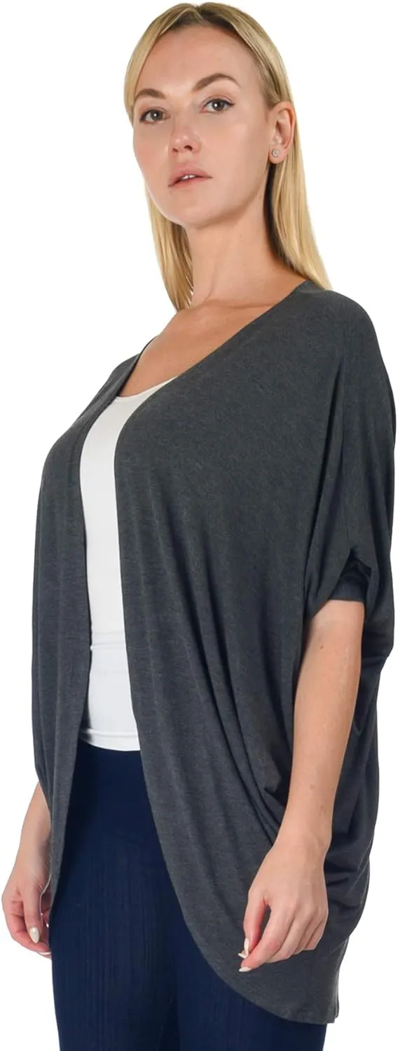 Simply Ravishing Women's Dolman Half Sleeve Open Cardigan (Size: S- 5X)