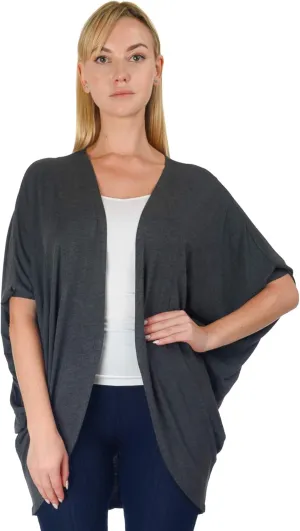 Simply Ravishing Women's Dolman Half Sleeve Open Cardigan (Size: S- 5X)