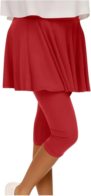 Skirted Leggings for Women High Waist Tennis Golf Skorts Capris Athletic Running Stretchy Skorts Gym Sport Leggings