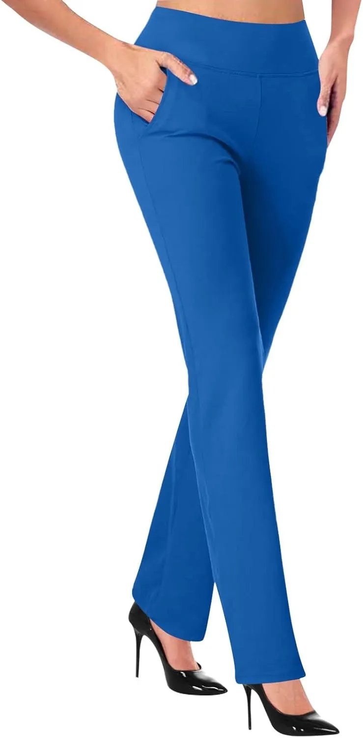 Slacks for Women 2025 Stretchy Office Pants High Waisted Business Work Pants with Pockets Casual Summer Trousers