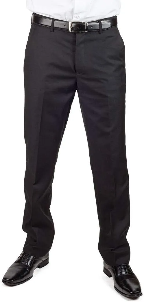 Slim Fit Men's Solid Suit Pants Trouser Flat Front No Pleats Dress Slacks