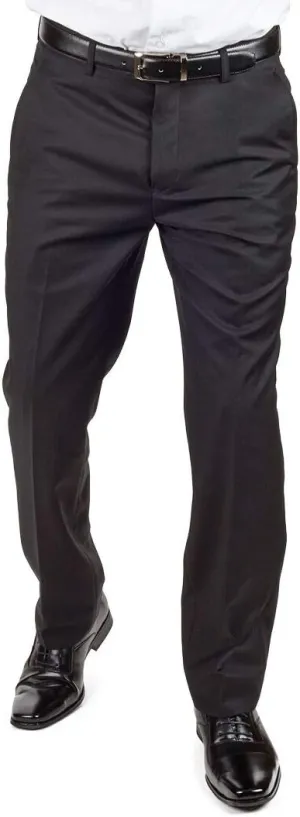 Slim Fit Men's Solid Suit Pants Trouser Flat Front No Pleats Dress Slacks