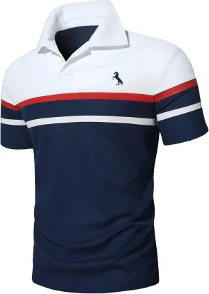 SOLY HUX Men's Golf Shirts Color Tennis Shirt Short Sleeve Casual Work T-Shirt