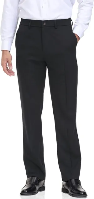 Soojun Men's Classic Fit Flex Waist Flat Front Dress Pant