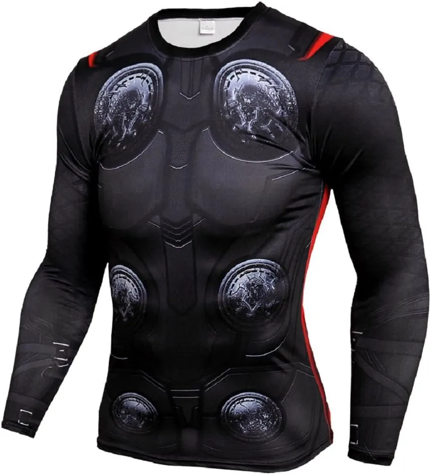 Super Hero Compression Sports Shirt Men's Long/Short Sleeve Fitness Tee Gym T-Shirt