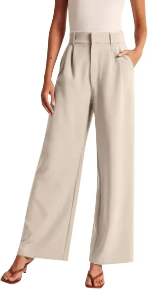 Sweatpants Women Business Summer Tummy Control Casual Solid High Waist Dress Pants Trouser Pants Comfortable Flowy