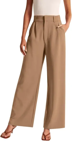Sweatpants Women Business Summer Tummy Control Casual Solid High Waist Dress Pants Trouser Pants Comfortable Flowy