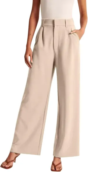 Sweatpants Women Business Summer Tummy Control Casual Solid High Waist Dress Pants Trouser Pants Comfortable Flowy
