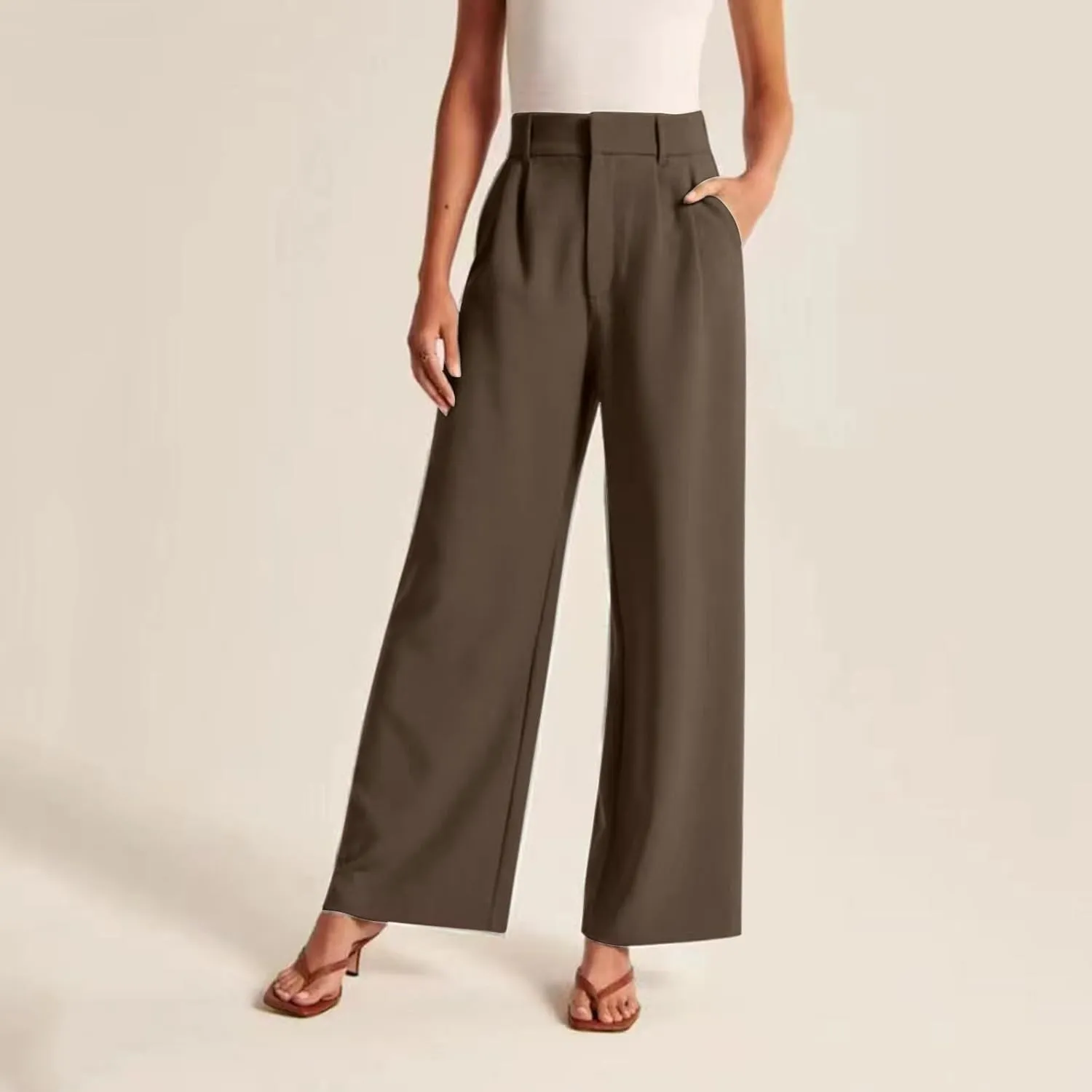 Sweatpants Women Business Summer Tummy Control Casual Solid High Waist Dress Pants Trouser Pants Comfortable Flowy