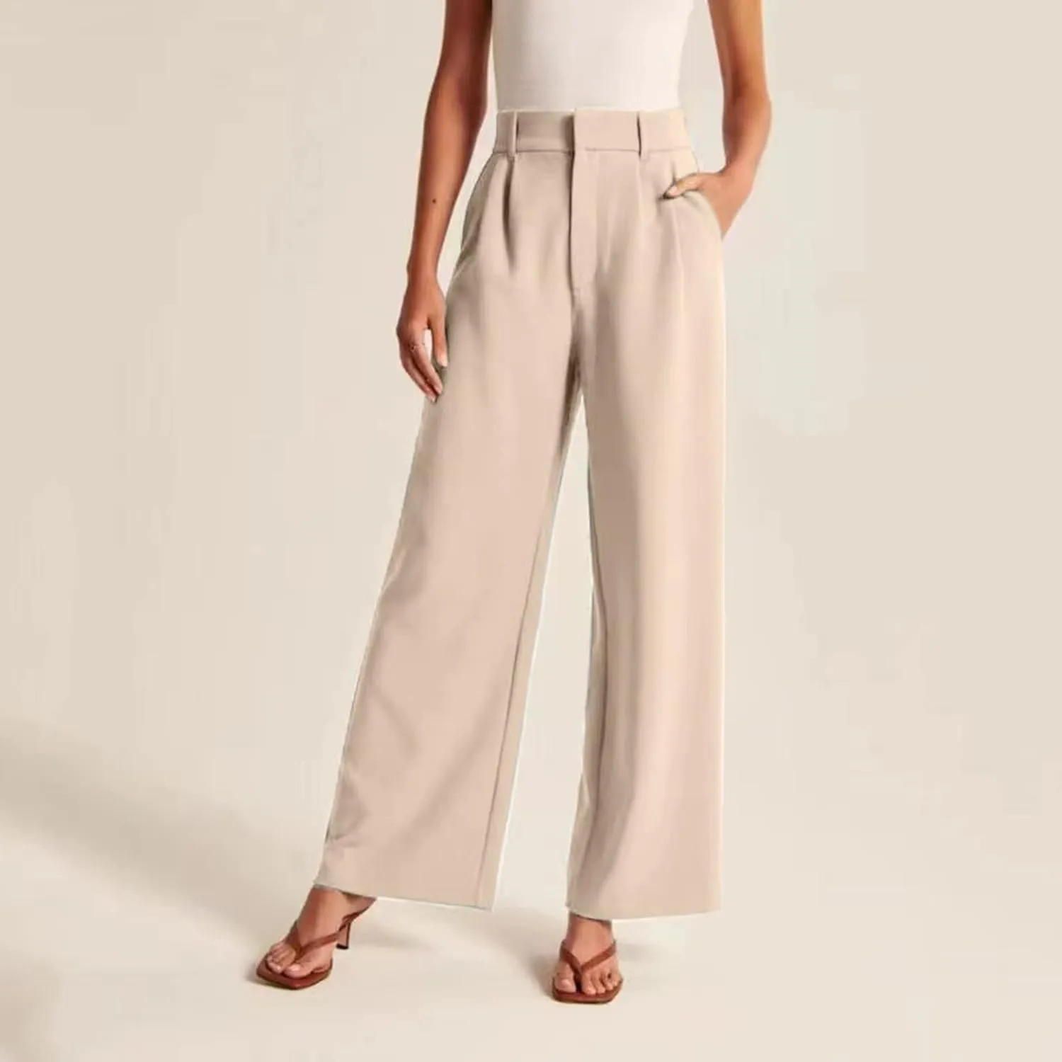 Sweatpants Women Business Summer Tummy Control Casual Solid High Waist Dress Pants Trouser Pants Comfortable Flowy