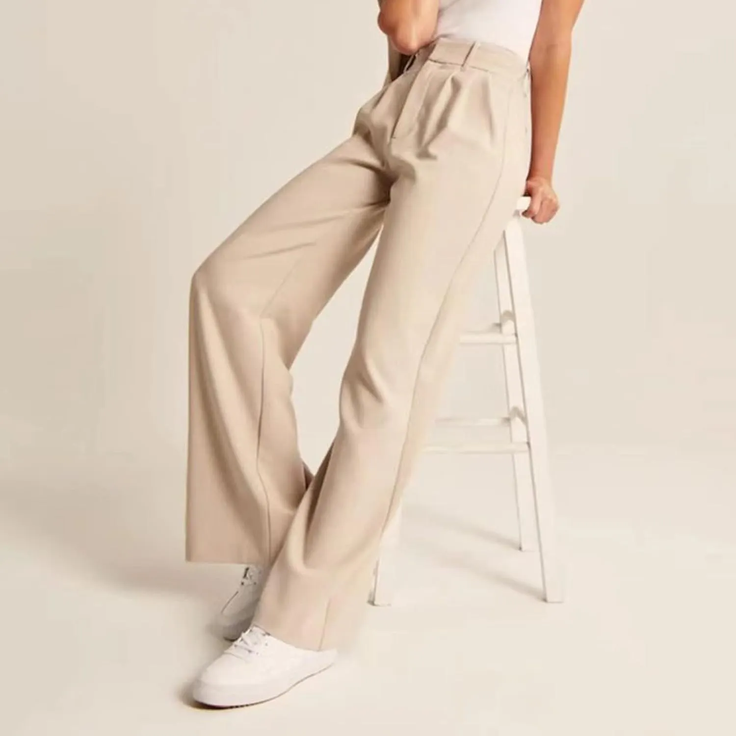 Sweatpants Women Business Summer Tummy Control Casual Solid High Waist Dress Pants Trouser Pants Comfortable Flowy