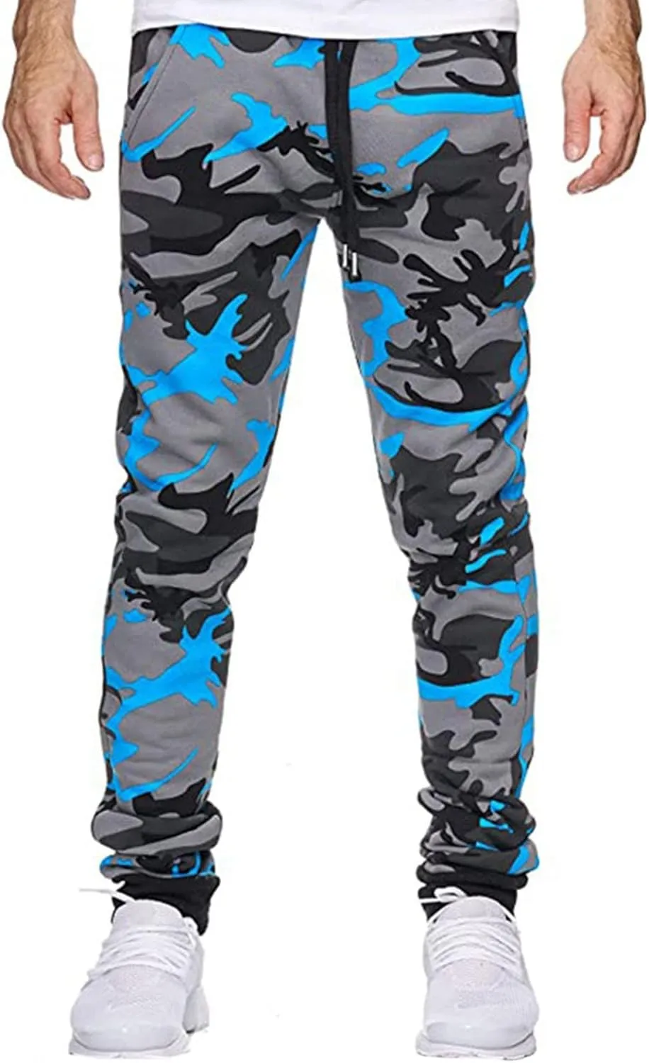 Tapered Joggers for Men Mens Autumn and Winter High Street Fashion Leisure Loose Sports Running Solid Stretch