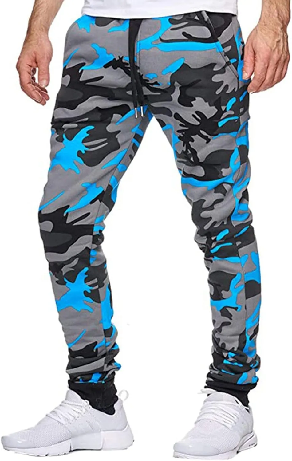 Tapered Joggers for Men Mens Autumn and Winter High Street Fashion Leisure Loose Sports Running Solid Stretch