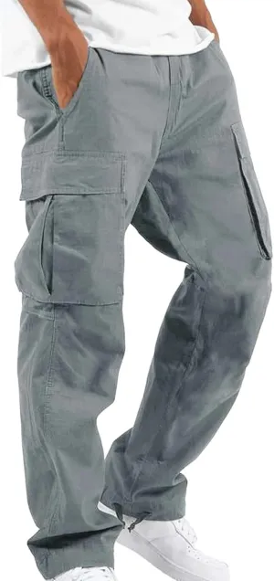 Thatrich Mens Cargo Pants Slim-Fit Casual Trousers Straight Leg Sweatpants Workout Running Pant Fall Sportswear for Jogging