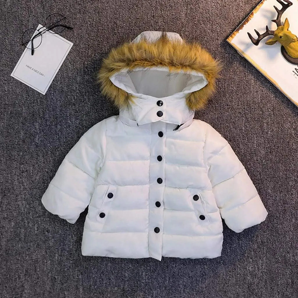 Toddler Girls Down Long Coat Hoodie Zip Puffer Snowsuit Windproof Thick Warm Winter Jacket for 2~11 Years