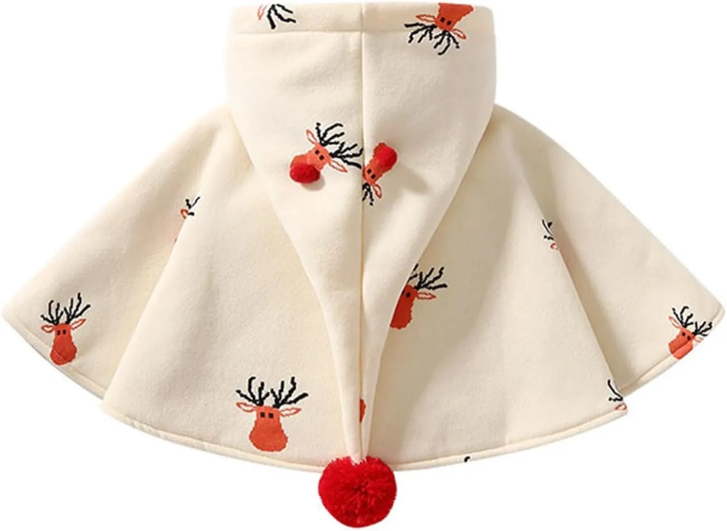 Toddler Hooded Poncho Cape Cloak Baby Girl Cute Cartoo Hoodies Coat Fleece Button Down Cape Jacket Outwear