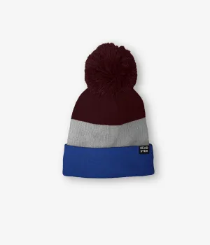 Tricolor Beanie Lined With Fleece - Royal