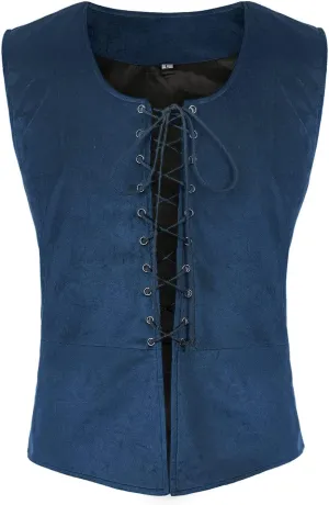 Tyuduo Men's Medieval Renaissance Pirate Vest Gothic Steampunk Waistcoat for Men