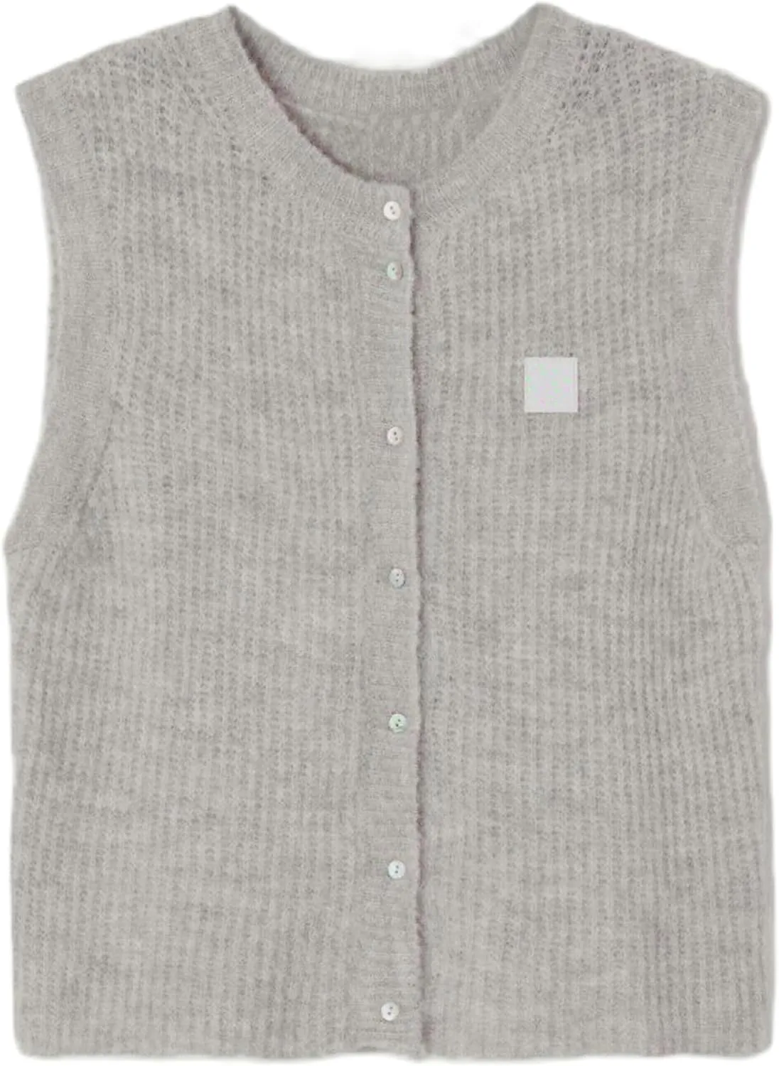 UAURORAO Women Chunky Sweater Vest Button Down Crochet Cable Knit Cardigan Sleeveless Open Front Knitted Crop Waistcoat
