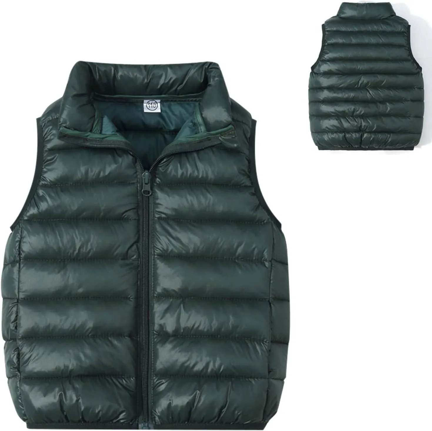 Unisex Baby Vest Stand Up Zip Up Sleeveless Jacket for Winter Fall Hooded Coats for Teen Girls
