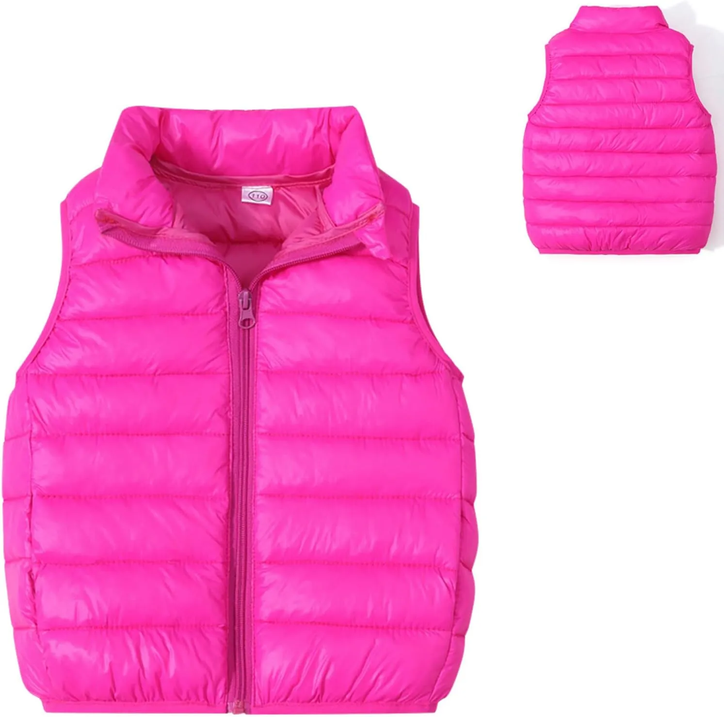Unisex Baby Vest Stand Up Zip Up Sleeveless Jacket for Winter Fall Hooded Coats for Teen Girls