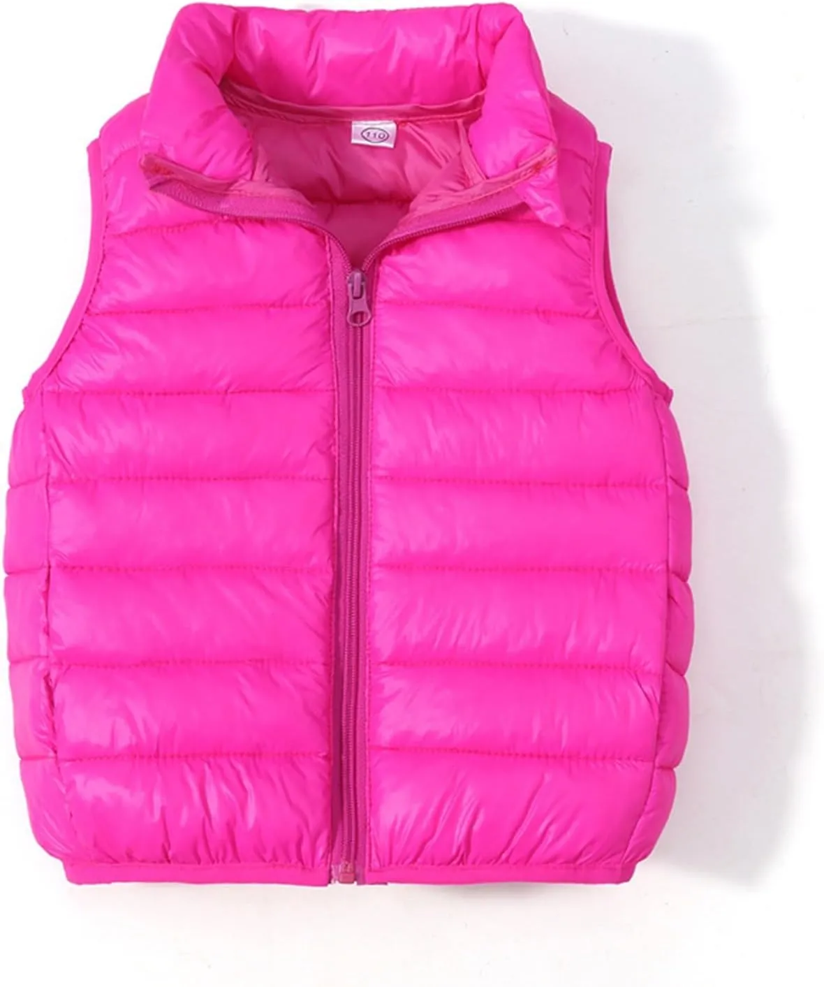 Unisex Baby Vest Stand Up Zip Up Sleeveless Jacket for Winter Fall Hooded Coats for Teen Girls