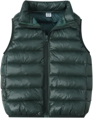Unisex Baby Vest Stand Up Zip Up Sleeveless Jacket for Winter Fall Hooded Coats for Teen Girls