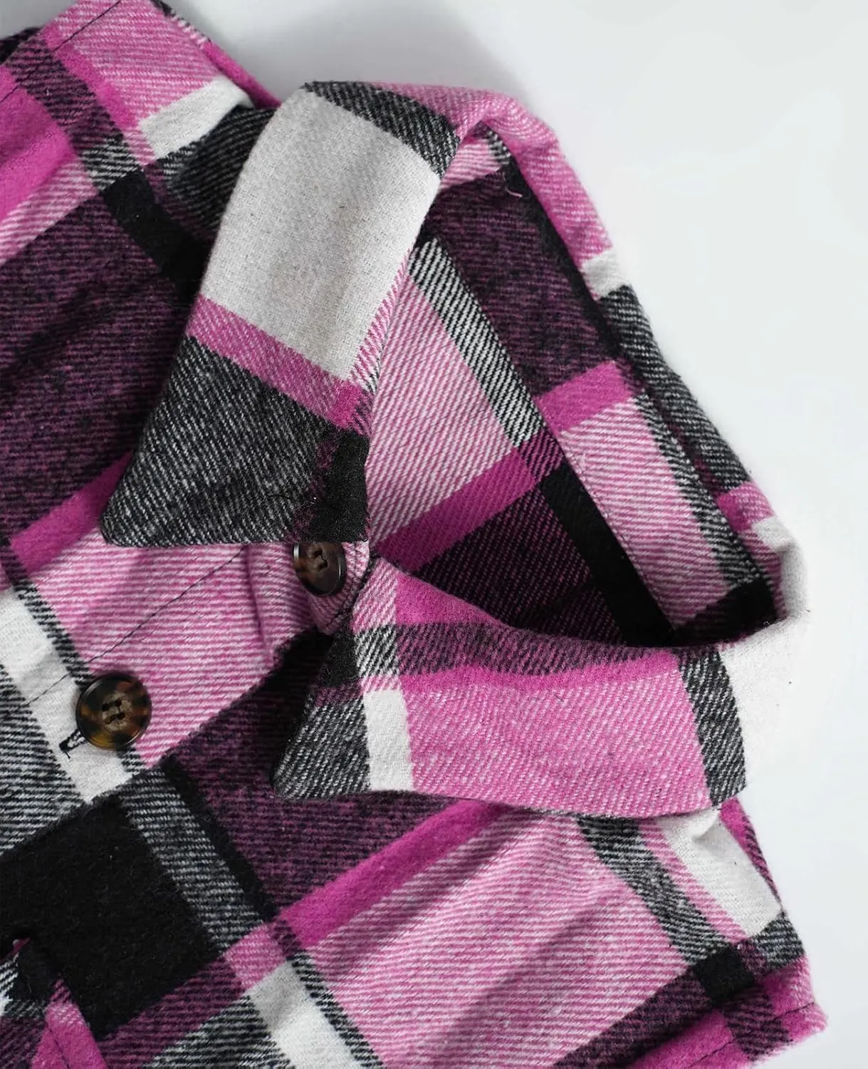 UONBOX Women's Plaid Vest Flannel Button Down Sleeveless Shacket Shirt Outerwear Fall Lapel Long Jacket with Pockets