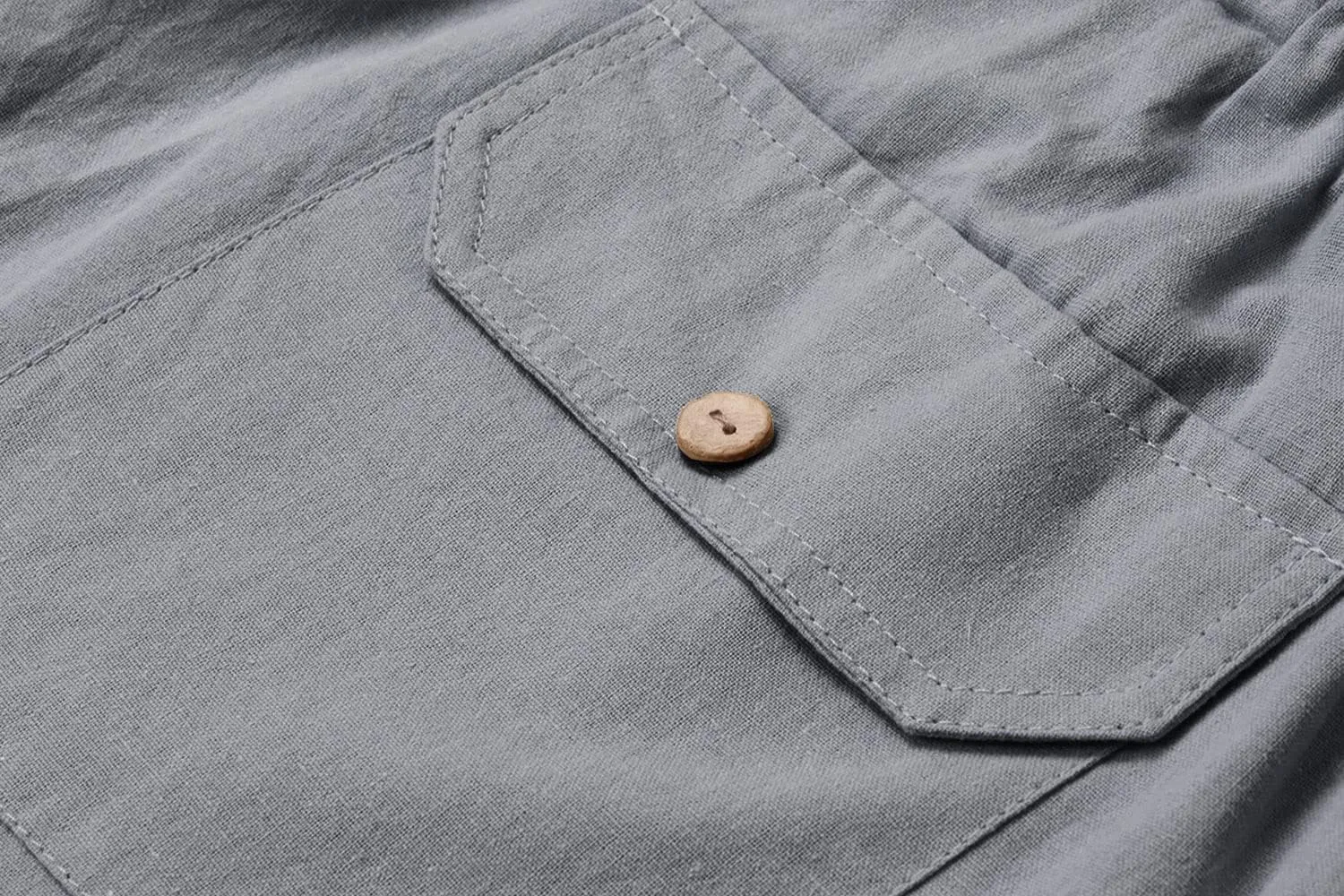utcoco Men's Cotton Linen Beach Pants Loose Casual Drawstring Wasit Slacks with Pocket