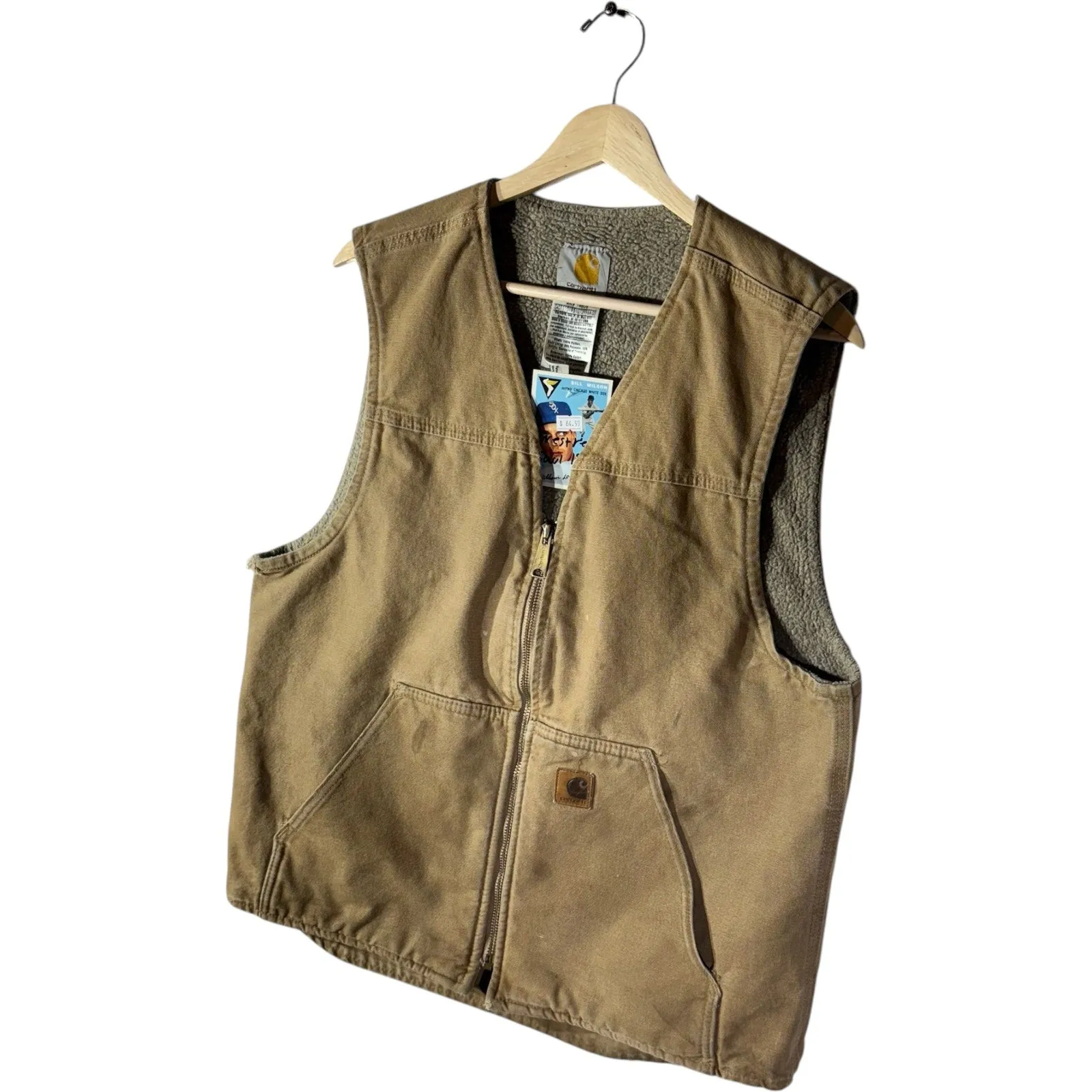 Vintage Carhartt Fleece Lined Full Zip Workwear Vest