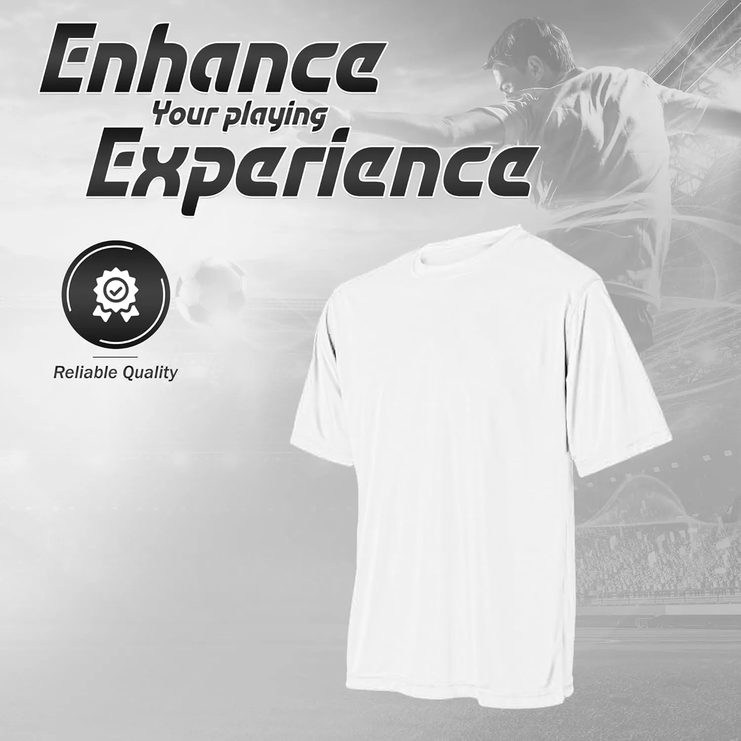 Vizari Youth Athletic T-Shirt - Quick-Dry & Breathable Crewneck Active Shirt for Workout, Gym, Sports, Outdoor & Casual Wear