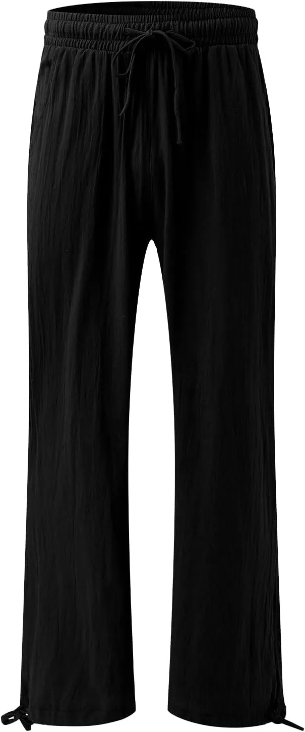 Wide Leg Linen Pants for Women Casual Summer Palazzo Pants Lightweight High Waisted Flowy Beach Pants 2024 Fashion