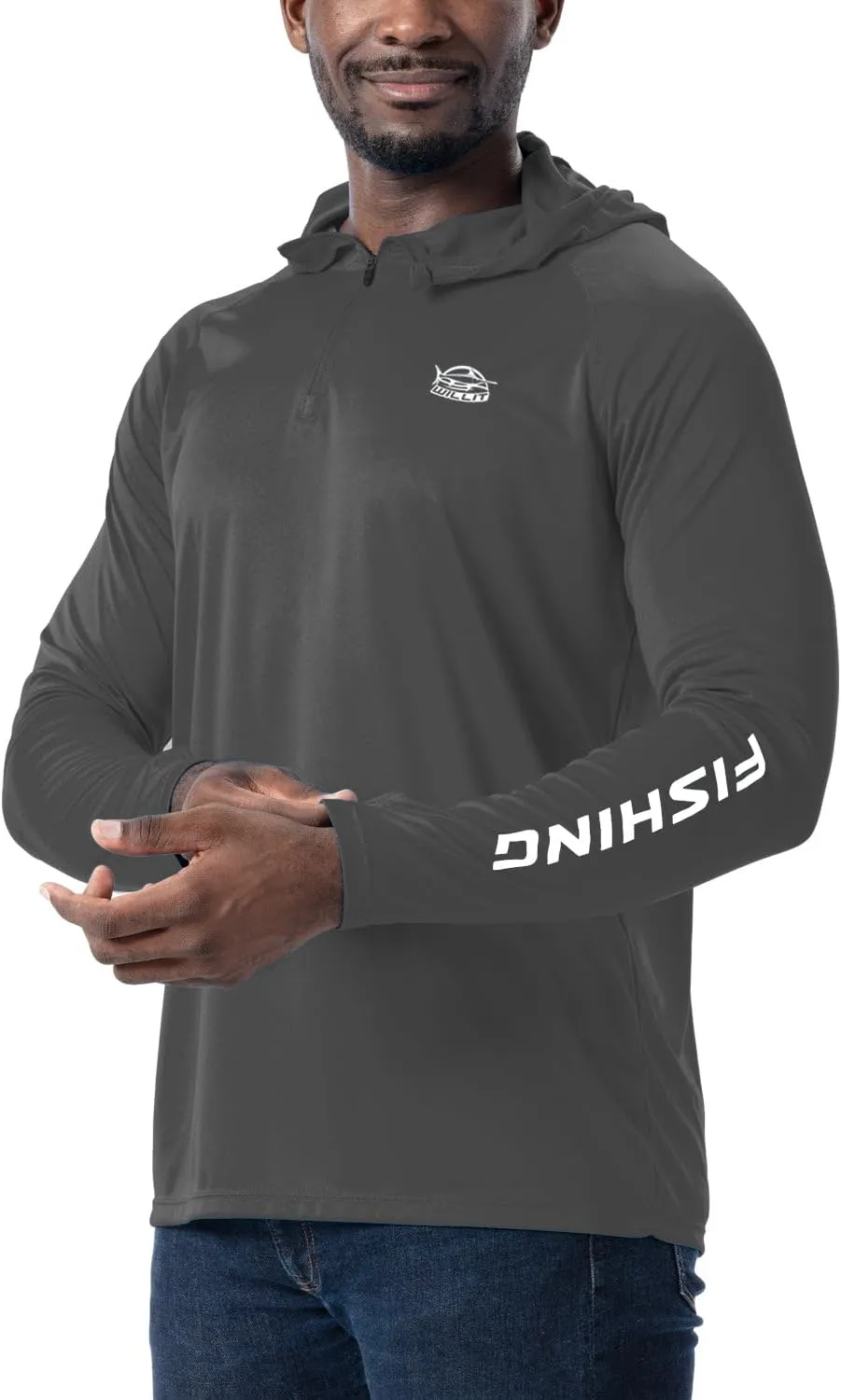 Willit Men's UPF 50  Sun Hoodie Fishing Shirt Half Zip Long Sleeve SPF Hiking Shirt Lightweight