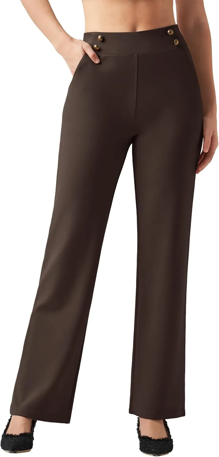 Willit Women's Wide Leg Dress Pants High Waisted Stretch Work Pants Office Business Casual Slacks Pockets Petite/Regular/Tall