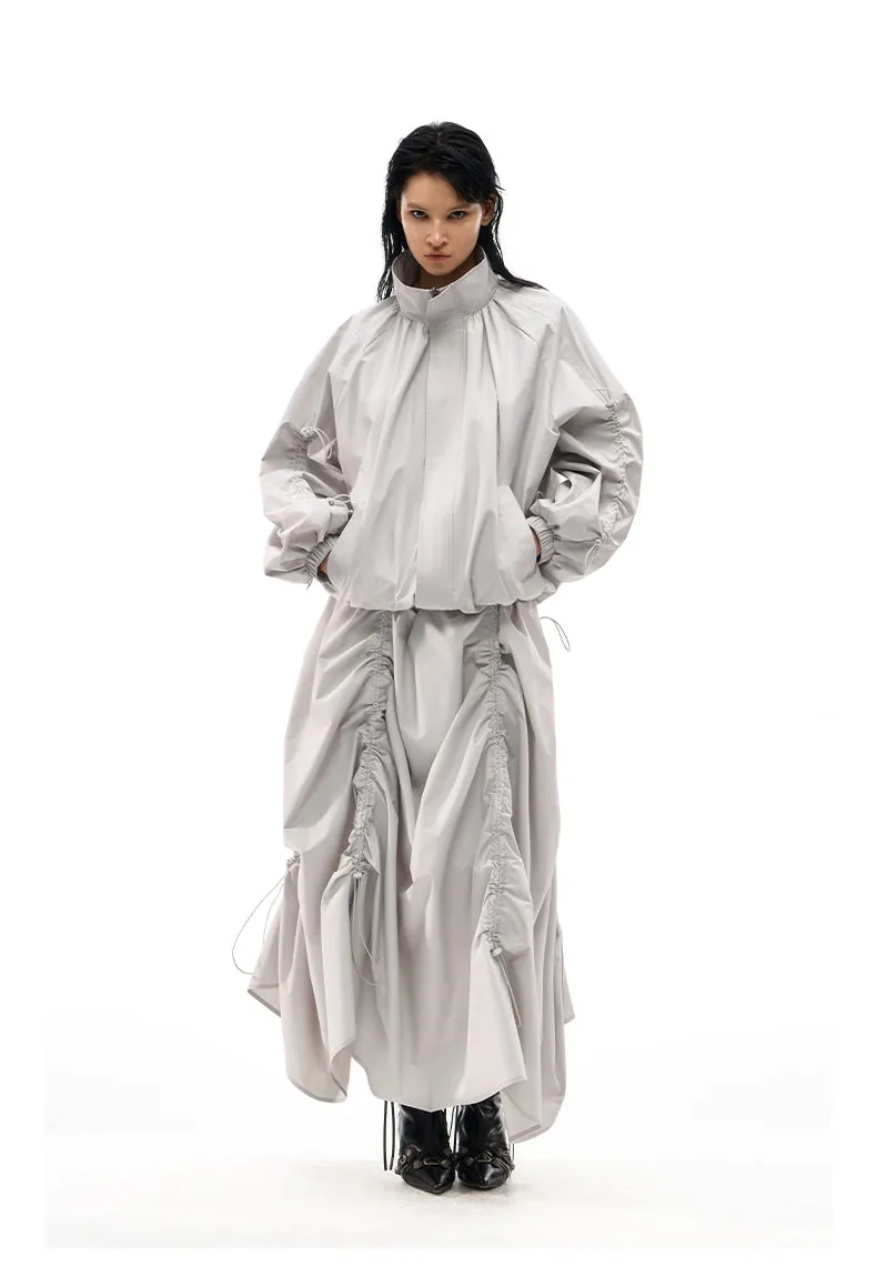 Windproof and waterproof pleated jacket