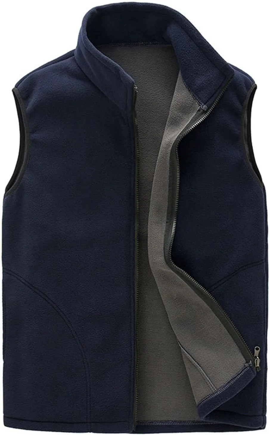 Wkishenl Women's Fleece Vest Solid Stand Collar Sleeveless Jacket Coat Fall Fuzzy Sherpa Lightweight Vest Zipper Waistcoat