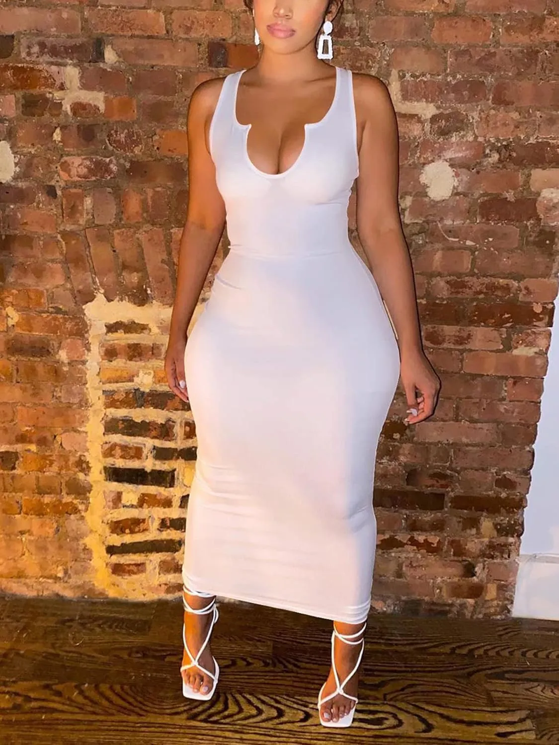 Women Sexy Two Piece Skirt Outfits Long Sleeve/Sleeveless V Neck Bodycon Ribbed Knitted Maxi Club Party Dress