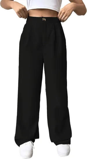 Women Suit Pants Formal Business Office Casual Slacks Workwear Trousers High Waisted Straight Leg Stylish Pants