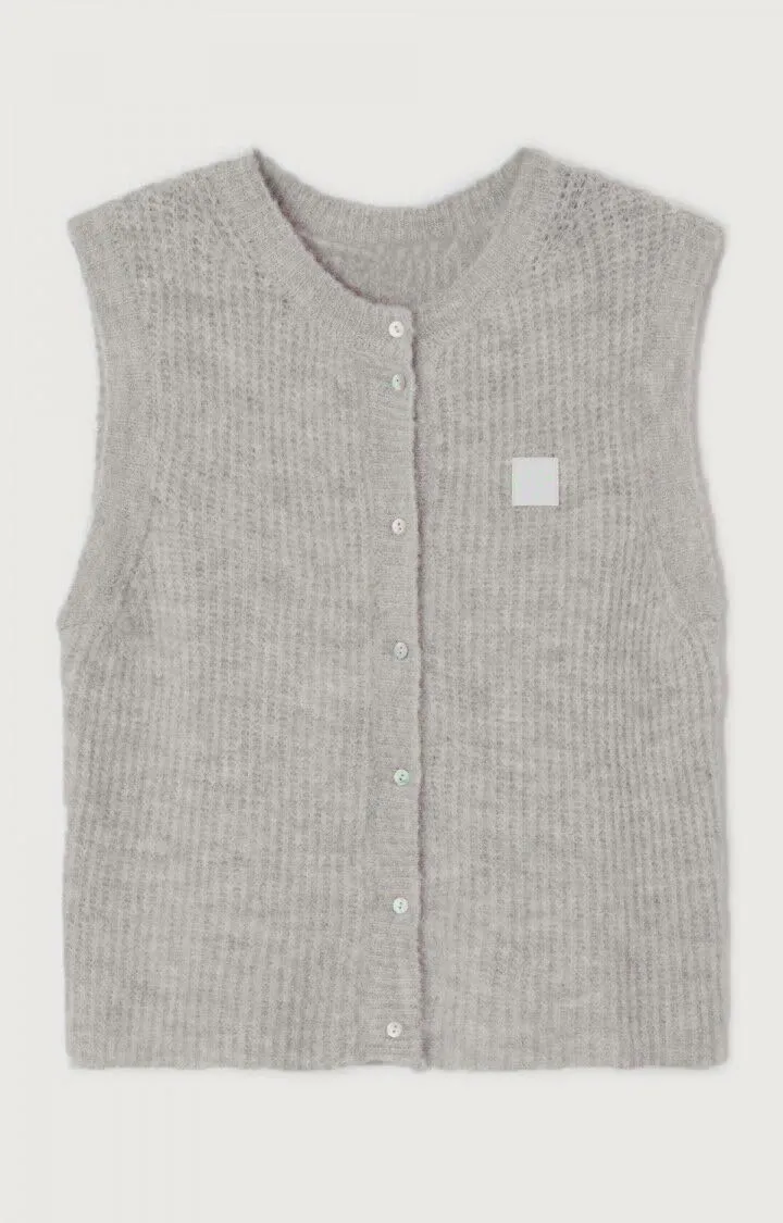 Women Summer Sweater Vest Button Down Round Neck Knitted Tank Top Y2k Sleeveless Sweater Cardigan