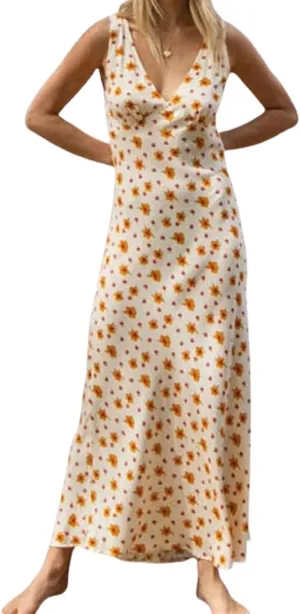 Women Y2k Floral Deep V Neck Maxi Dress, Sleeveless Patchwork Long Dress Going Out Flowy Sundress Trendy Beach Wear