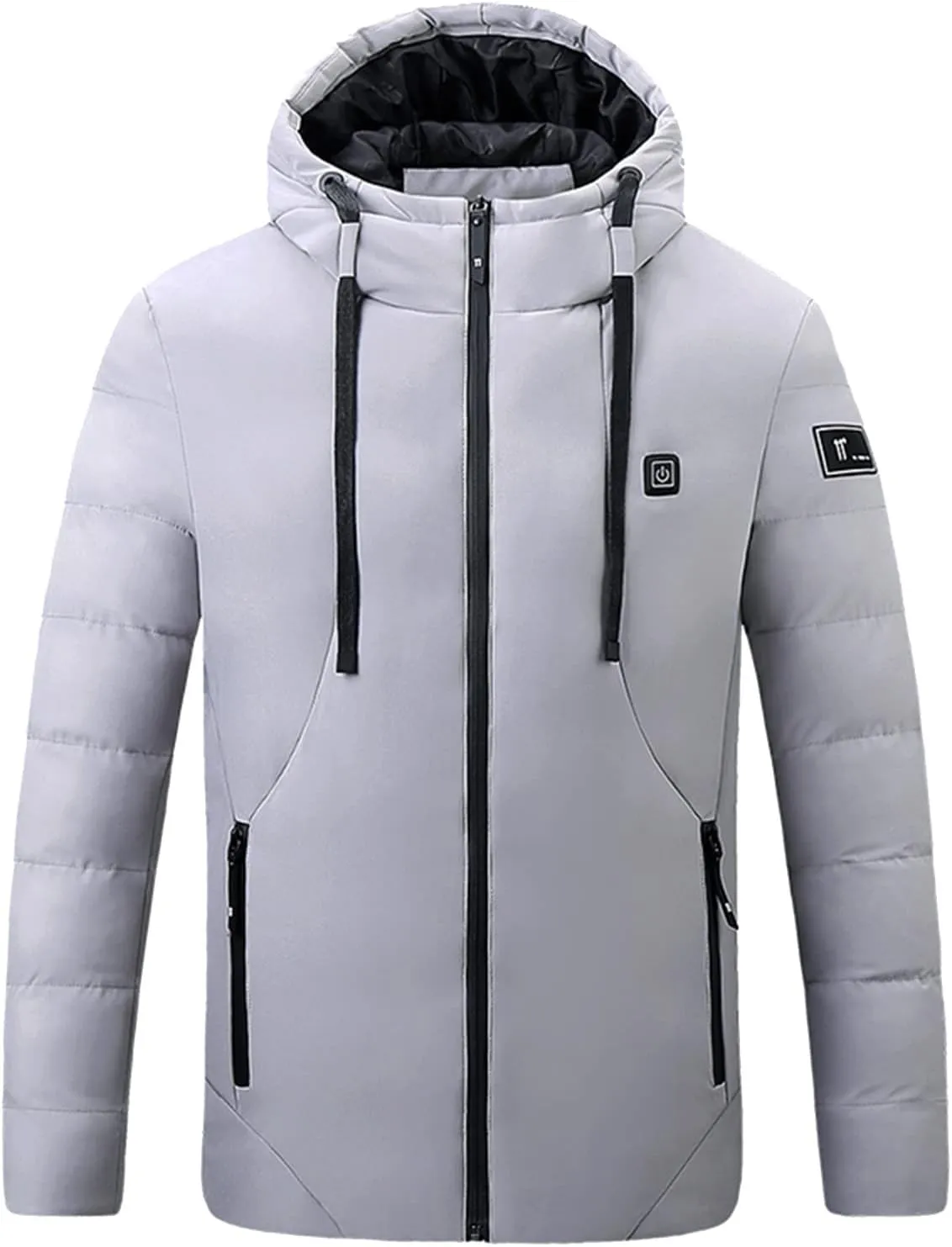 Womens 2024 Winter Puffer Jacket Smart Heated Down Coats Casual Hooded Long Sleeve Drawstring Overcoat Workout Outwear
