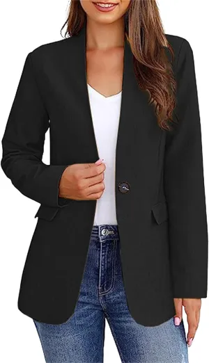 Womens Blazers for Work Casual Trendy Business Casual Jackets Open Front Cardigan Jacket Work Office Blazer Outwear