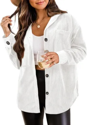 Women's Brushed Plaid Shirts Long Sleeve Flannel Lapel Button Down Cardigan Boyfriend Shacket Jacket Coats