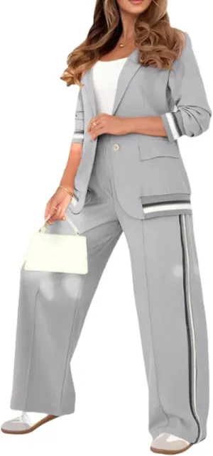 Women's Business Blazer Pant Suit Set for Work Office Two Piece Sets Pants Suits Professional Blazer Pantsuits Set