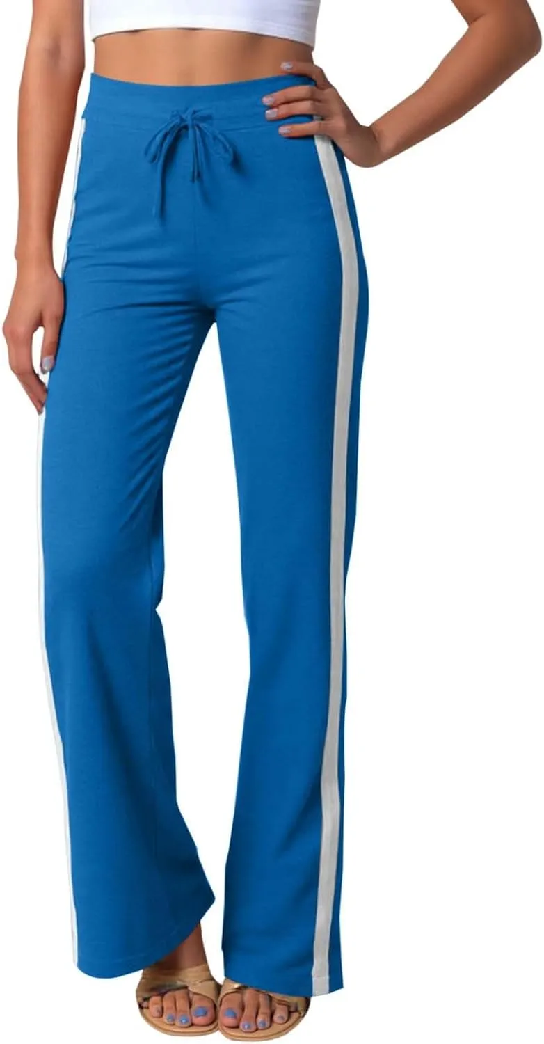 Womens Capri Pants Womens Baggy Wide Leg Pants Summer Floral Solid Long Palazzo Lounge Beach Trousers with Pocket Linen
