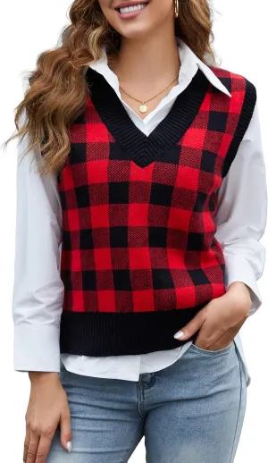 Women's Christmas Sweater Vest - Valentines, Mothers & St. Patrick's Day Outfits for Mom