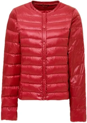 Women's Down Jacket Portable Thin Down Jacket Collarless Down Jacket Down Jacket Lightweight Jacket