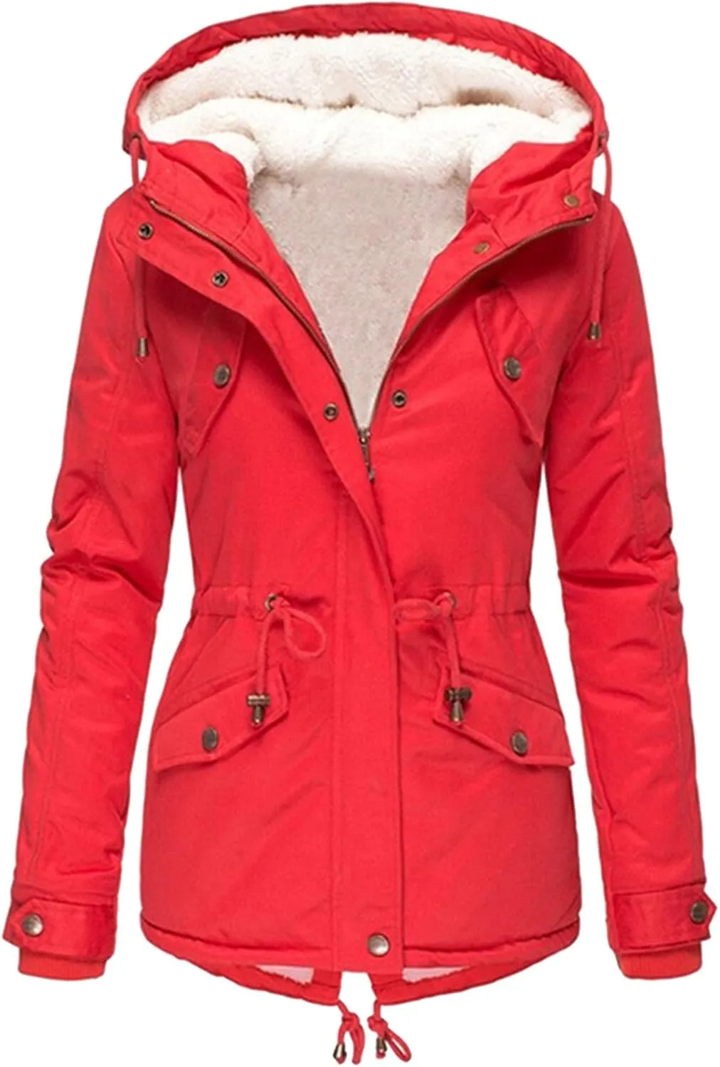 Womens Fashion Fleece Thicken Coat Down Jacket Cotton Jacket Lightweight Down Jacket Quilted Parka Jacket Puffer