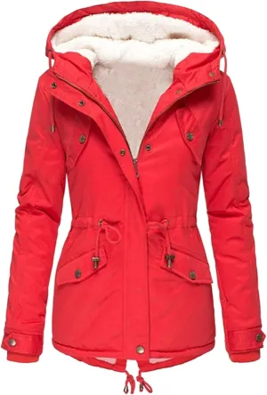 Womens Fashion Fleece Thicken Coat Down Jacket Cotton Jacket Lightweight Down Jacket Quilted Parka Jacket Puffer
